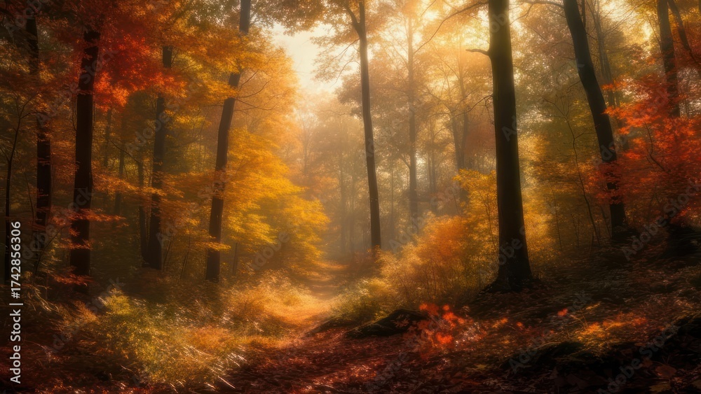 Obraz premium Autumnal forest path (2)