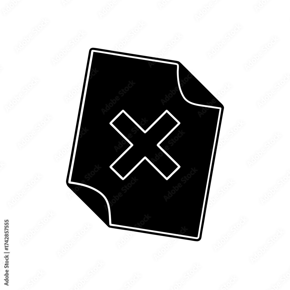 Fototapeta premium Document with a cross symbol on on transparent background
