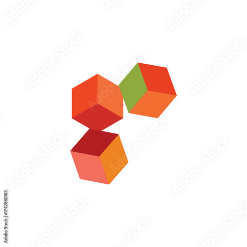 abstract colorful cubes