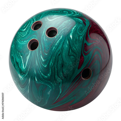 Realistic 3D Bowling Ball PNG with Transparent Background – High-Resolution Isolated Object