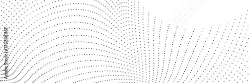 Curved dotted abstract line pattern background for website header posters digital banners and minimalist visual art compositions in light tone vector design