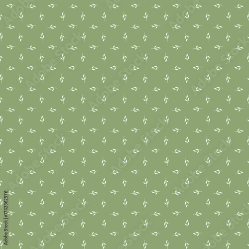 Billede på lærred Delicate leaf pattern on olive background for design and decoration