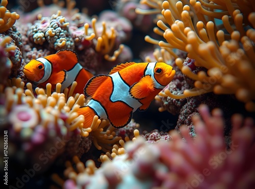 Clownfish in Vibrant Coral Reef