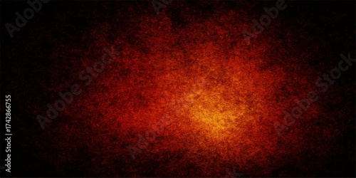Abstract hot inferno fire flame texture in dark space with red orange yellow smoke and burning grunge pattern background