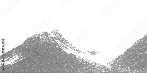 Abstract vector illustration of a mountain landscape with blue water and snow texture