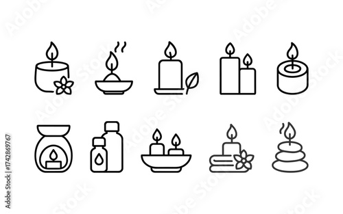 Wellness & Spa Line Icons – Yoga, Meditation, Nature & Relaxation