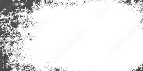 Black and white grunge frame vector art illustration with a dirty texture and vintage border decoration