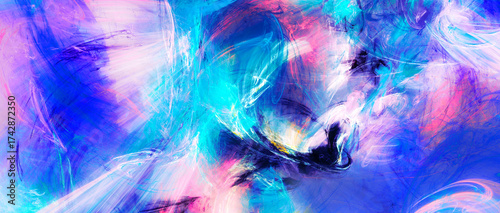 Artistic dynamic background with bright paint smears. Abstract motion colors ...