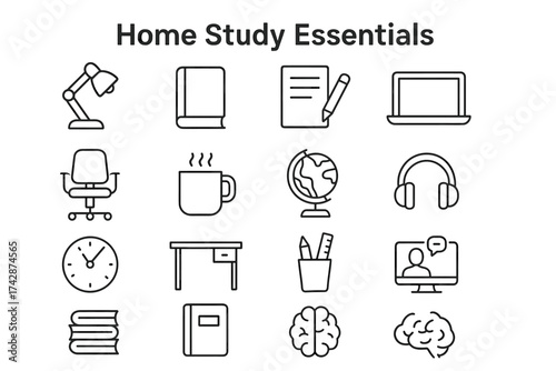 Home study essentials: desk, tools, and study aids for effective learning spaces