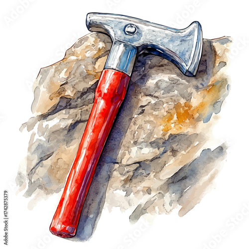 watercolor of Crowbar, vector, isolated on a white background.