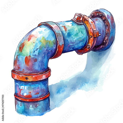 Conduit Bender, watercolor illustration vector, isolated on a white background.