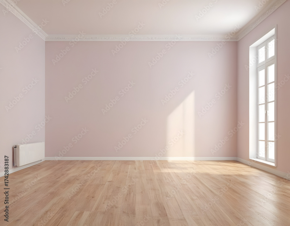 Fototapeta premium The background for online presentations and virtual meetings should be a clean and simple light color wall empty room. Office theme background