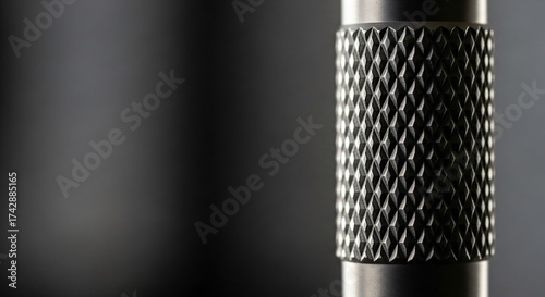 Close up of a Professional Tools Non Slip Handle, Precision, Grip, and Control, Abstract Industrial Texture with a Knurled Grip