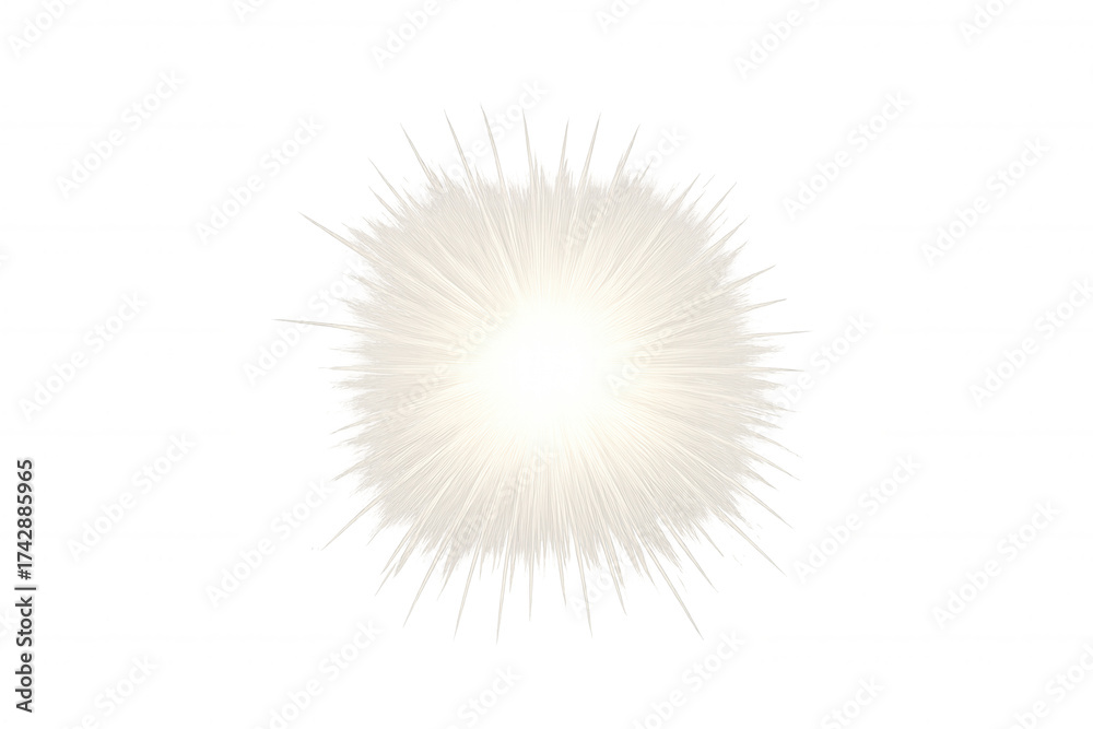 Fototapeta premium White light burst with radiating rays and glowing particles, abstract explosion effect on transparent background