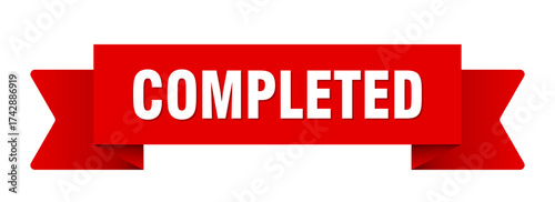 completed ribbon isolated on transparent background. completed ribbon