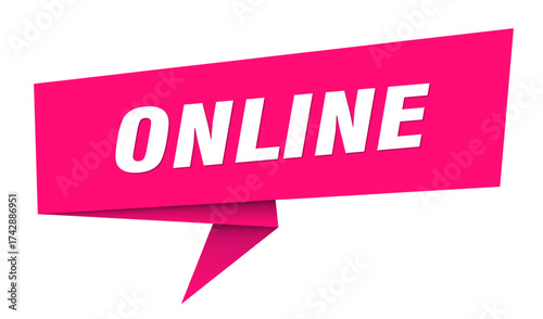 online banner. online speech bubble, label, sticker, sign template