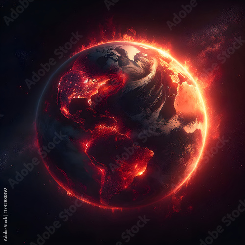 Earth in flames: alarming vision of climate crisis