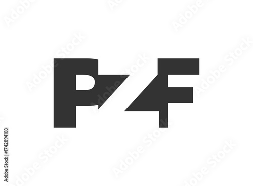 PZF logo design. Initial letter P Z F bold font style for tech startups, consulting, corporate branding. Creative company name, headlines typography identity, trendy logotype.