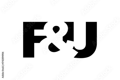 FU logo design in bold style. Black white identity symbol. Modern typography emblem. Corporate branding icon.