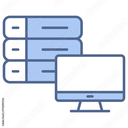 Data Center Blue Icon