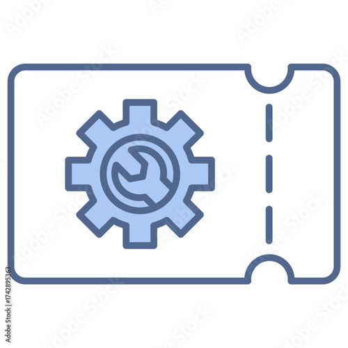 Service Ticket Blue Icon