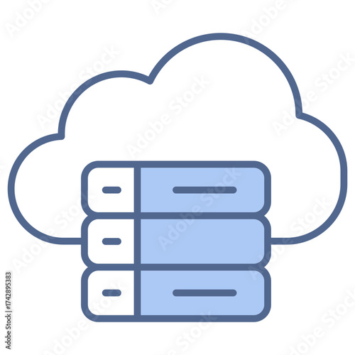 Cloud Database Blue Icon