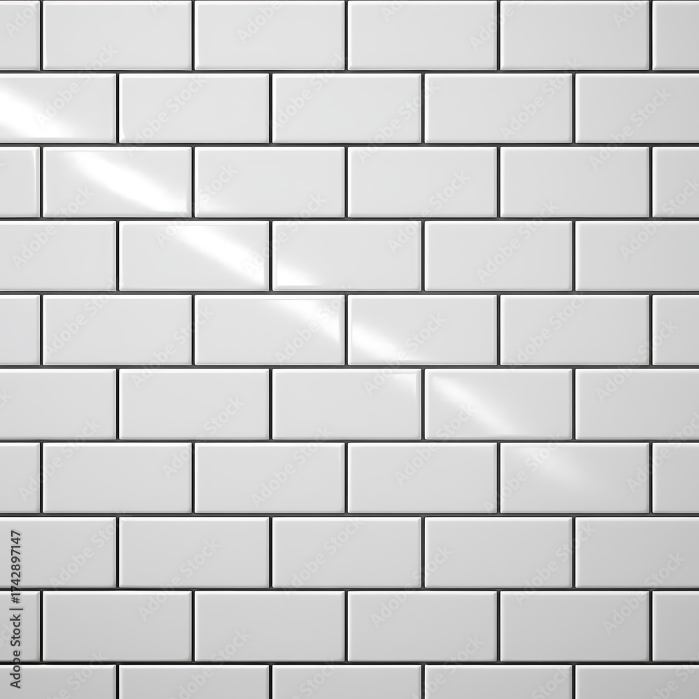 Naklejka premium White brick wall background texture seamless.