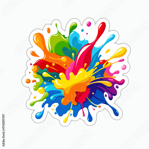 Colorful Paint Splash Sticker