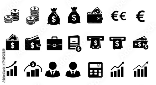 Business and finance icons.