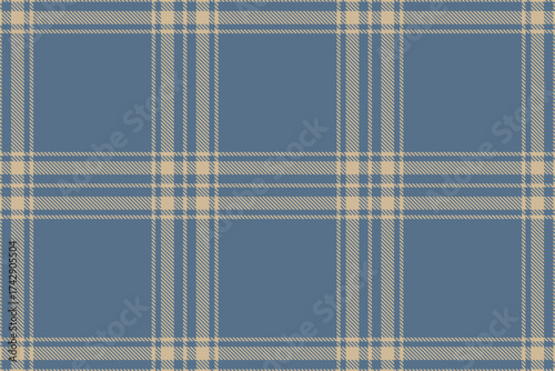 Classic plaid pattern in muted blue and beige hues. Ideal for textiles, backgrounds, or design projects needing a traditional, cozy touch. Versatile and timeless.