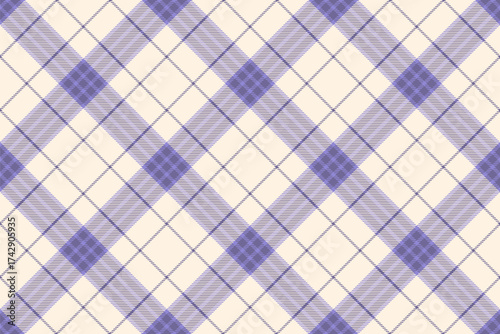Classic plaid pattern featuring lavender and cream hues. Ideal for textile design, backgrounds, or adding a touch of timeless elegance to your creative projects.