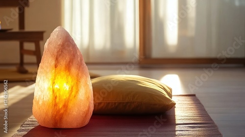 Relaxing Himalayan salt lamp