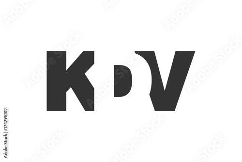 KDV logo design. Initial letter K D V bold font style for tech startups, consulting, corporate branding. Creative company name, headlines typography identity, trendy logotype.
