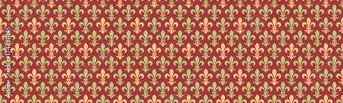 Elegant fleurdelis pattern in muted tones.  Perfect for backgrounds, textiles, or vintageinspired designs.  This repeating motif evokes a sense of royalty and sophistication.
