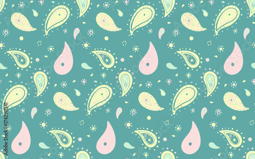 Motif retro with victorian boho. Oriental meditating detailed buta. Paper flowing by design vibrant.