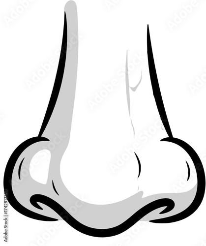 black and white nose cartoon illustration