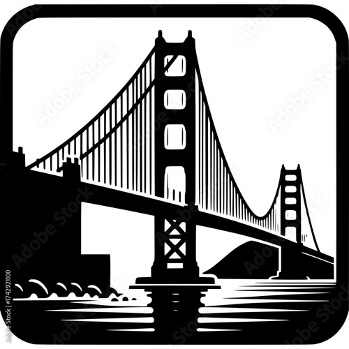 Golden Gate Bridge Icon Vector