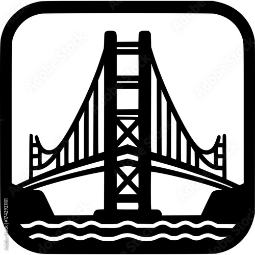 Golden Gate Bridge Icon Vector