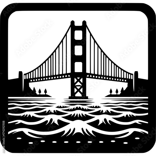 Golden Gate Bridge Icon Vector