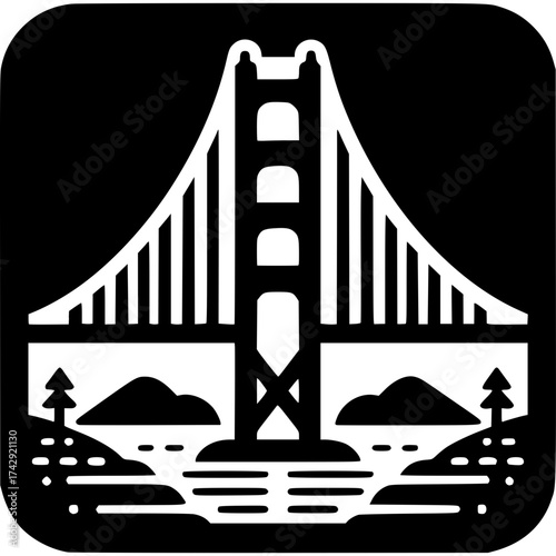 Golden Gate Bridge Icon Vector