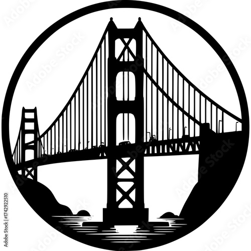 Golden Gate Bridge Vector Icon