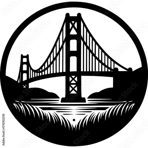 Golden Gate Bridge Vector Icon