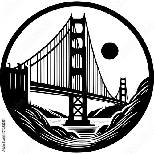 Golden Gate Bridge Vector Icon