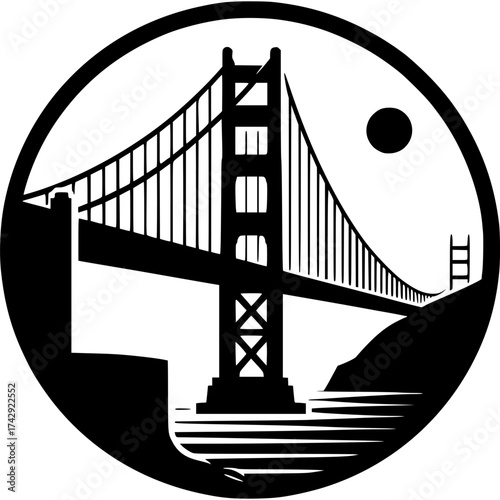 Golden Gate Bridge Vector Icon