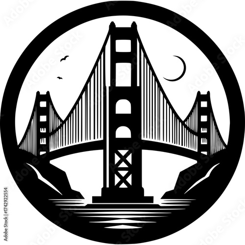 Golden Gate Bridge Vector Icon