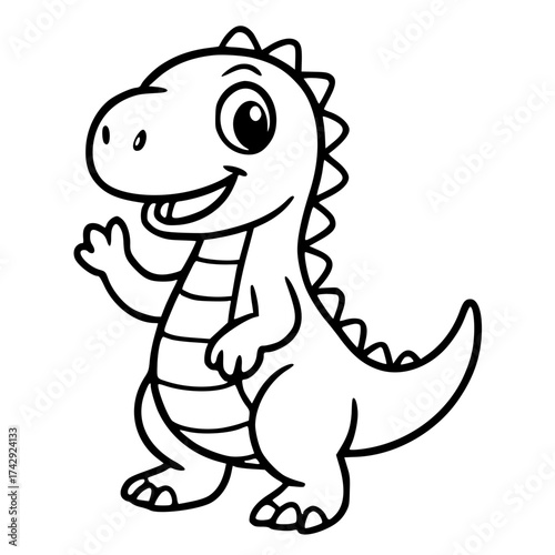 Vector for coloring, cute dinosaurs