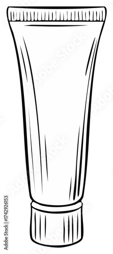 Simple illustration of a squeeze tube with a cap