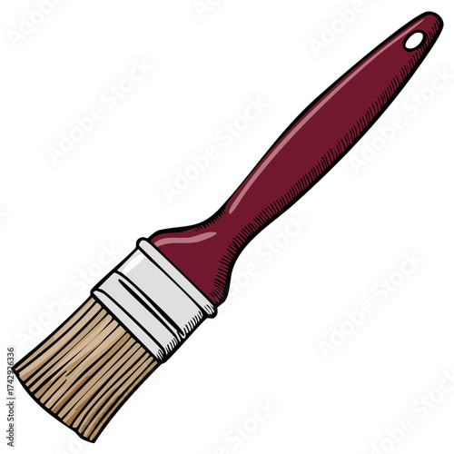 Hand drawn cartoon paintbrush illustration tool for art and renovation