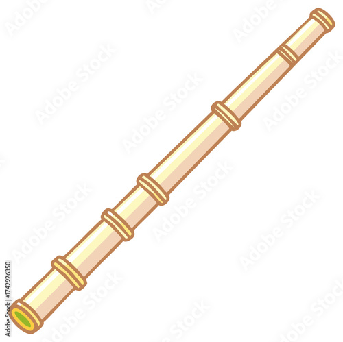 Classic golden telescope or monocular icon for adventure and exploration themes