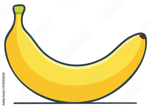 Single Yellow Banana Fresh Fruit Tropical Fruit Vegan Diet Vitamin Rich Source